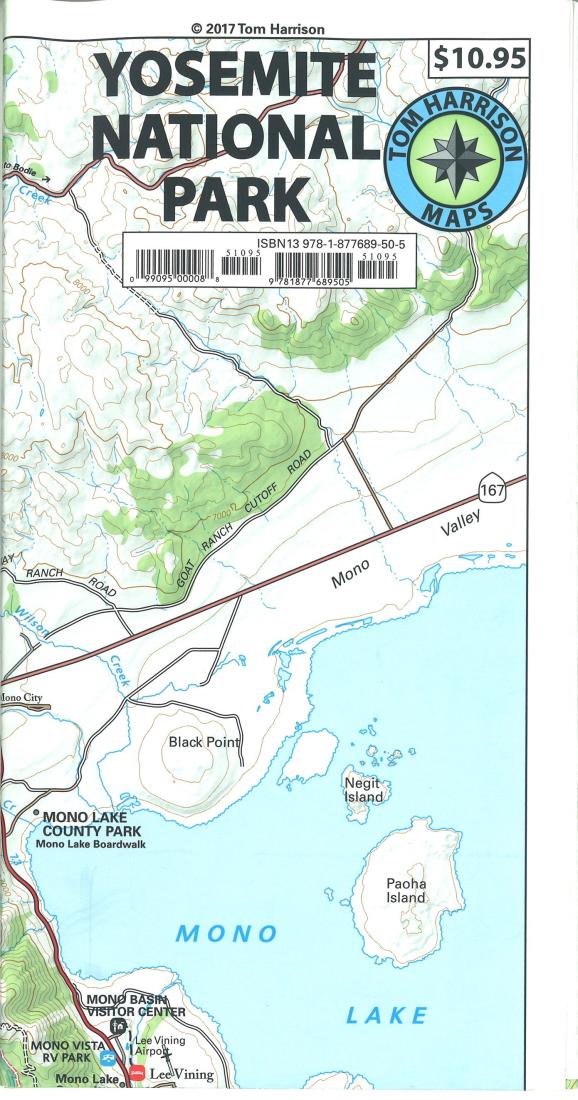 Cover of folded Map of Yosemite National Park by Tom Harrison Maps