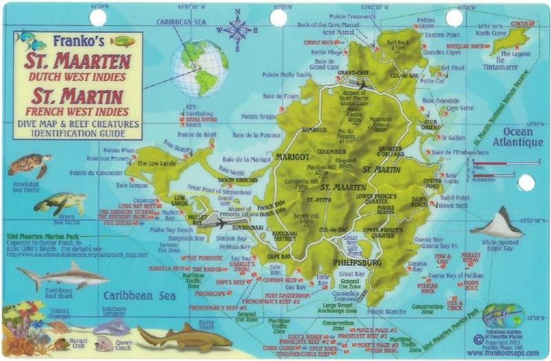 Cover of St. Maarten Dutch West Indies, St. Martin French West Indies, Dive Map