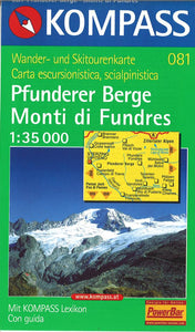 Pfunderer Berge/Monti Di Fundres Hiking Map By Kompass