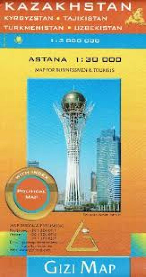 Cover of Kazakhstan, Kyrgyzstan, Tajikistan, Turkmenistan and Uzbekistan Political Map by GiziMap
