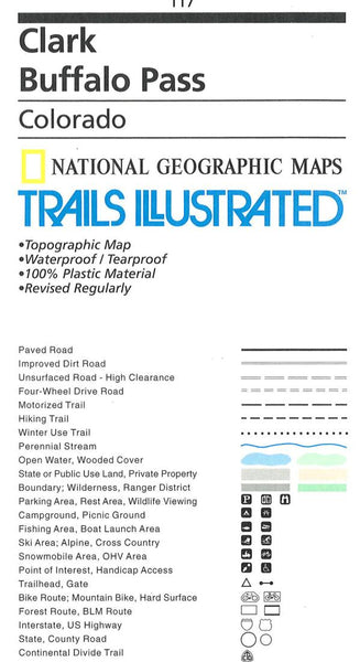 Clark Buffalo Pass Trail Map by National Geographic