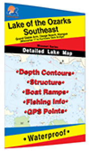 Lake of the Ozarks-Southeast (Hurricane Deck to Milemarker 17) Fishing Map by Fishing Hot Spots