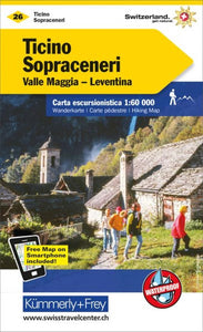 Ticino Sopraceneri : Switzerland Hiking Map #26 by Kummerly + Frey