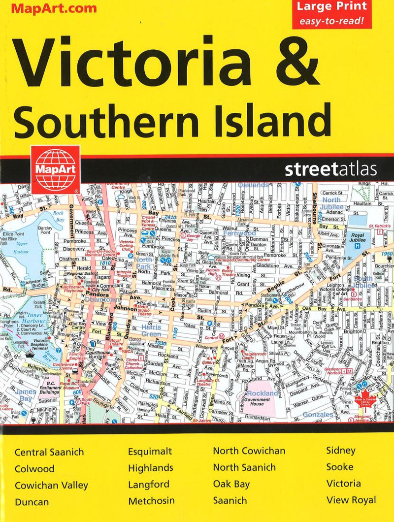 Cover of Victoria and Southern Island BC Street Atlas (Large Print edition) 