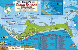 Bahamas Map & Fish Card, Grand Bahama by Frankos Maps Ltd.