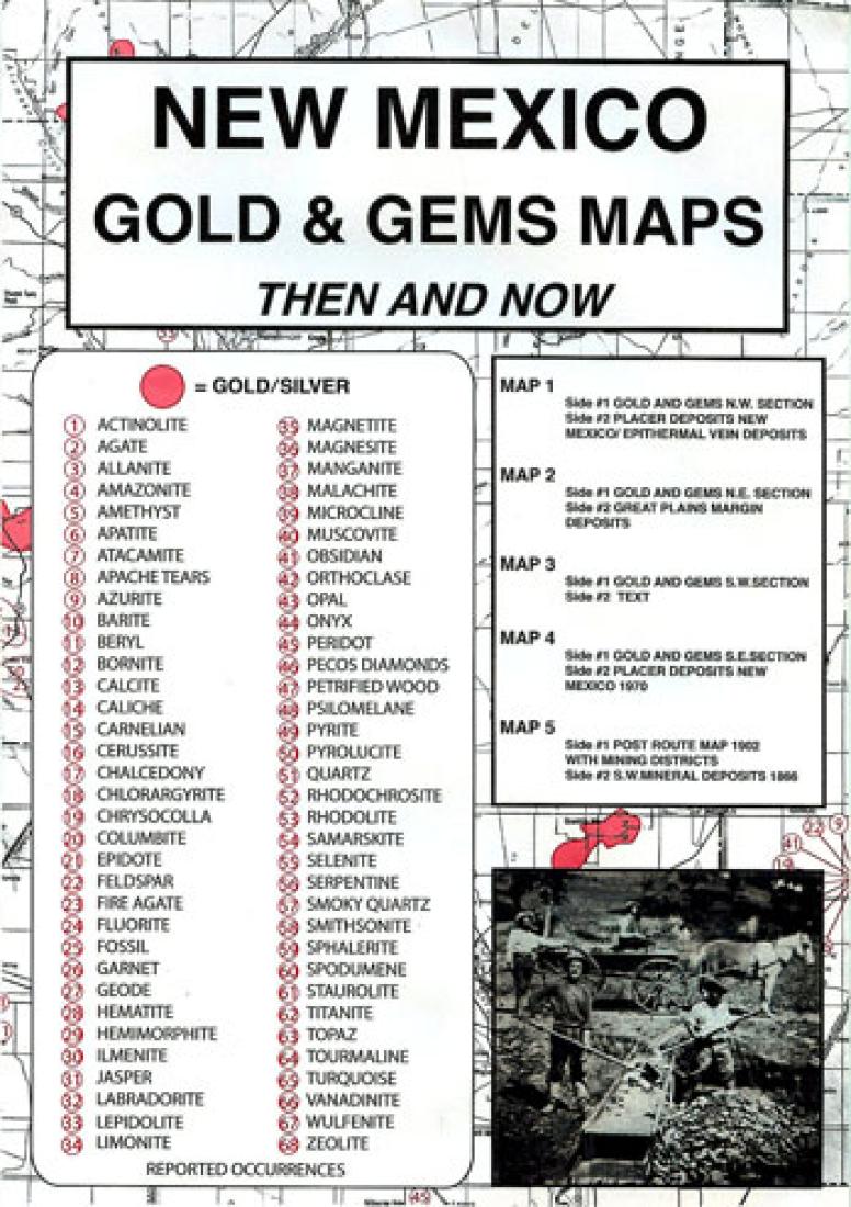 Cover of New Mexico, Gold and Gems, 6-Map Set, Then and Now