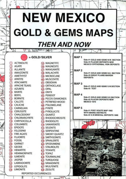 Cover of New Mexico, Gold and Gems, 6-Map Set, Then and Now