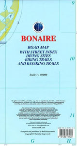 Bonaire, Dutch Caribbean, Road Map by Kasprowski Publisher