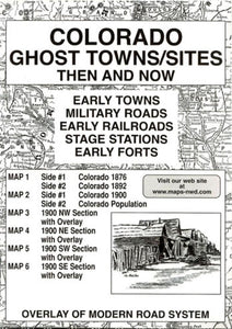 Colorado, Ghost Towns, 6-Map Set, Then and Now by Northwest Distributors