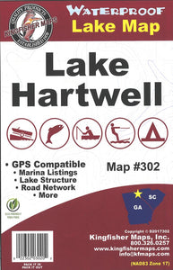 Lake Hartwell Map by Kingfisher Maps, Inc.