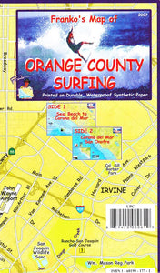 California Map, Orange County Surf by Frankos Maps Ltd.
