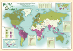 World of Coffee, Wall Map by Oxford Cartographers