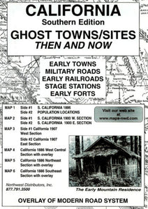 California, South, Ghost Towns, 6-Map Set, Then and Now by Northwest Distributors