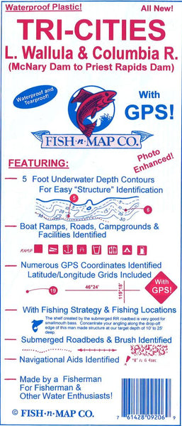Cover of Tri Cities/Lake Wallula/ Columbia River, WA by Fish-n-Map Company