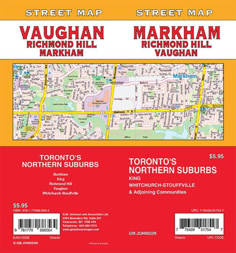 Cover of Markham / Vaughan / Richmond Hill, Ontario Street Map by GM Johnson