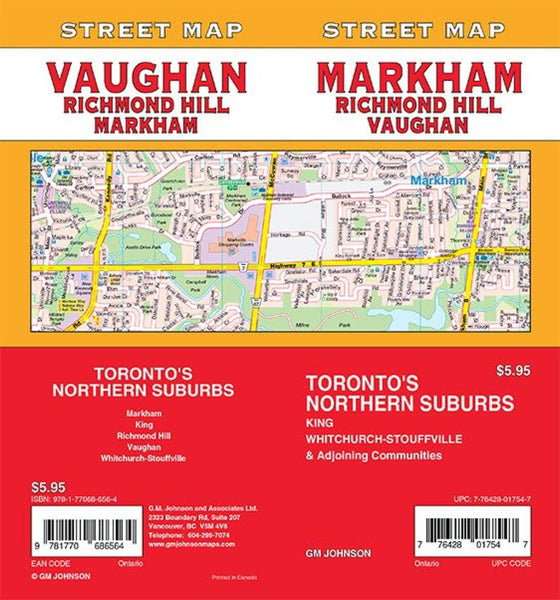 Cover of Markham / Vaughan / Richmond Hill, Ontario Street Map by GM Johnson