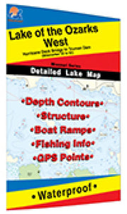 Lake of the Ozarks-West (Truman Dam to Hurricane Deck Bridge) Fishing Map by Fishing Hot Spots