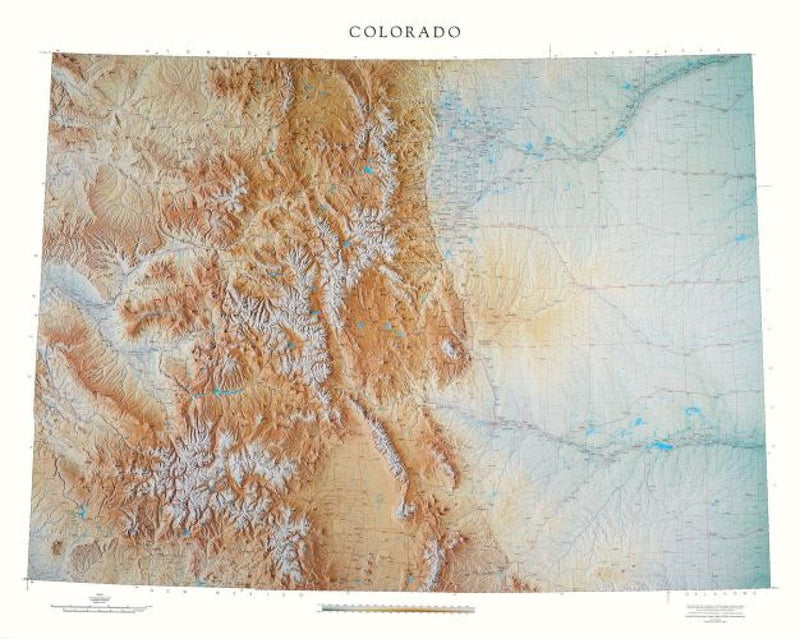 Cover of Colorado Physical Laminated Wall Map by Raven Maps 