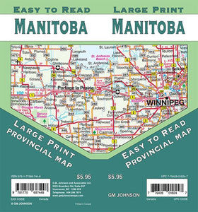 Manitoba Large Print, Manitoba Province Map by GM Johnson