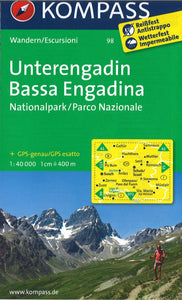 Unterengadin Bassa Engadina Hiking Map By Kompass