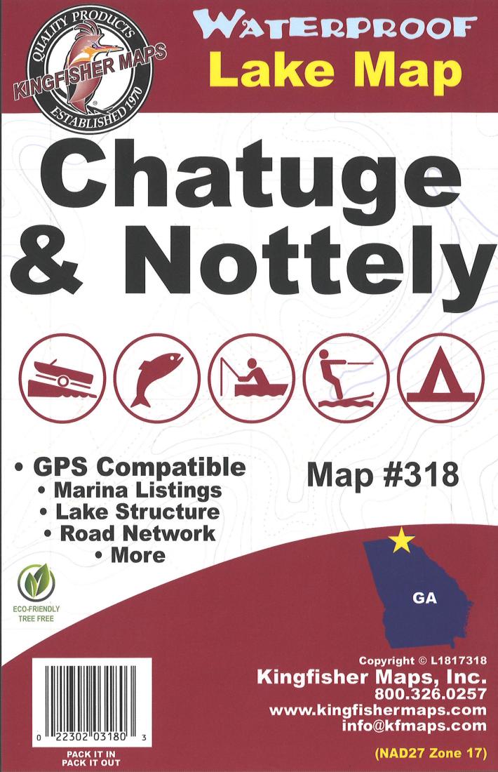 Cover of Chatuge & Nottely Lakes & Hiwassee Reservoir fishing map by Kingfisher Maps, Inc.