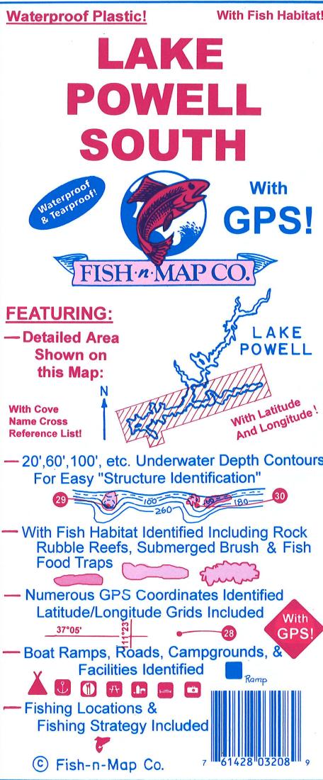 Cover of Lake Powell South Fishing Map by Fish-n-Map Company