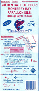 Golden Gate Offshore/Monterey Bay/Farallon Islands (Bodega Bay to Pt. Sur) Fishing Map by Fish-n-Map Company