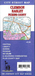 Clemson/Easley, Pickens County, South Carolina Street Map by GM Johnson