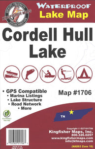 Cordell Hull Lake Map by Kingfisher Maps, Inc.