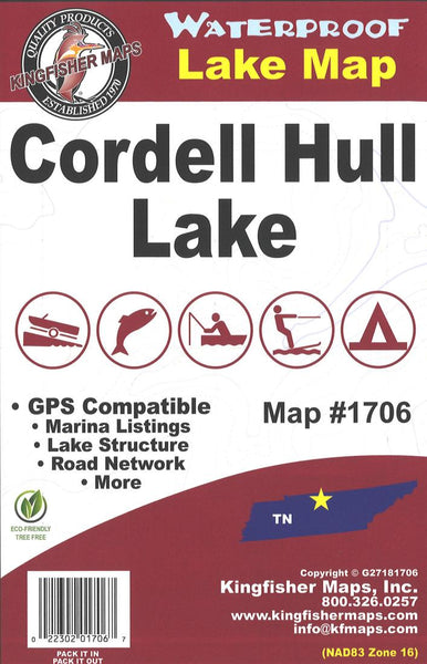 Cover of Cordell Hull Lake Map by Kingfisher Maps, Inc.