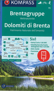 Brenta Group 5 in1 Hiking Map By Kompass