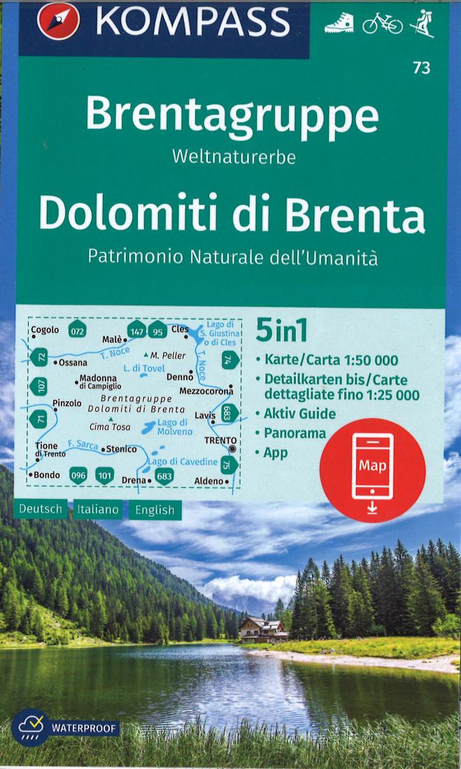 Cover of Brenta Group 5 in1 Hiking Map By Kompass