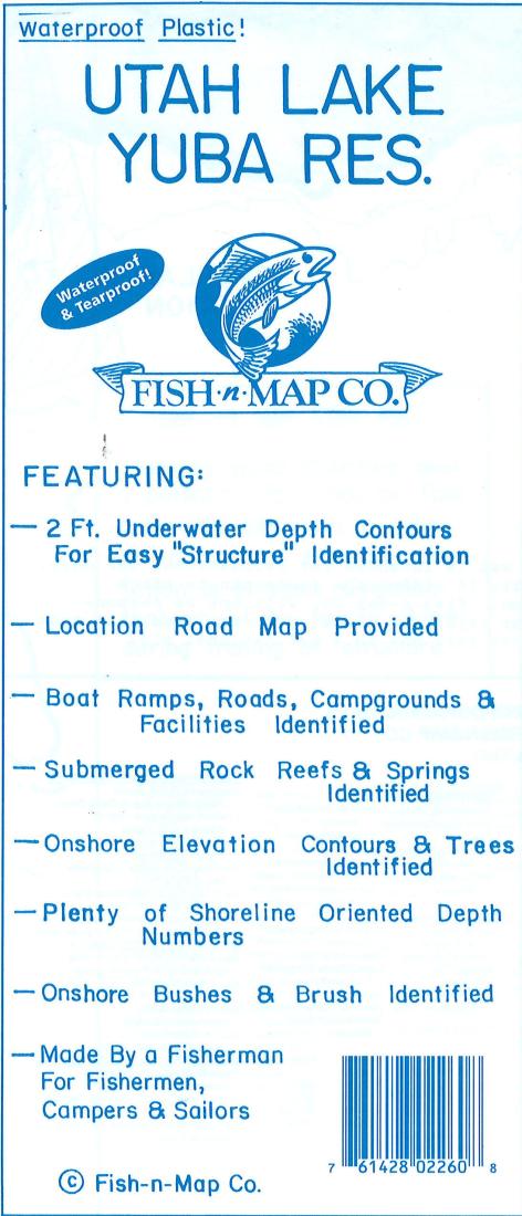 Cover of Utah Lake Yuba Reservation Fishing Map by Fish-n-Map Company