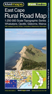 East Cape, New Zealand, Rural Roads Topographic Map by Kiwi Maps