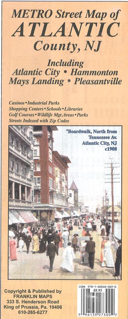 Cover of Atlantic County, New Jersey Metro Street Map by Franklin Maps