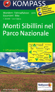Monti Sibillini - Cascia - Norcia Hiking Map By Kompass