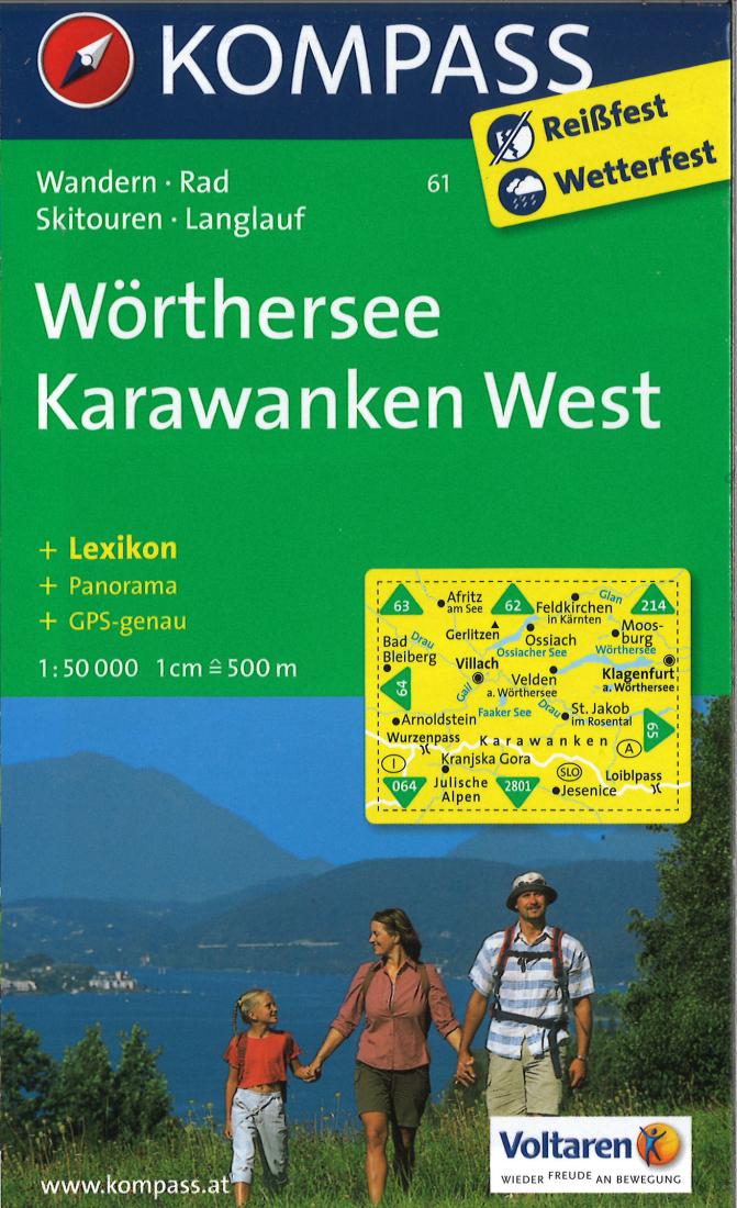 Cover of Worthersee Karawanken West Hiking Map By Kompass
