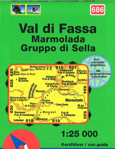 Cover of Val di Fassa Marmolada Gruppo di Sella Hiking Map By Kompass
