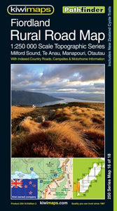Fiordland Rural Roads, New Zealand, Topographic Map by Kiwi Maps