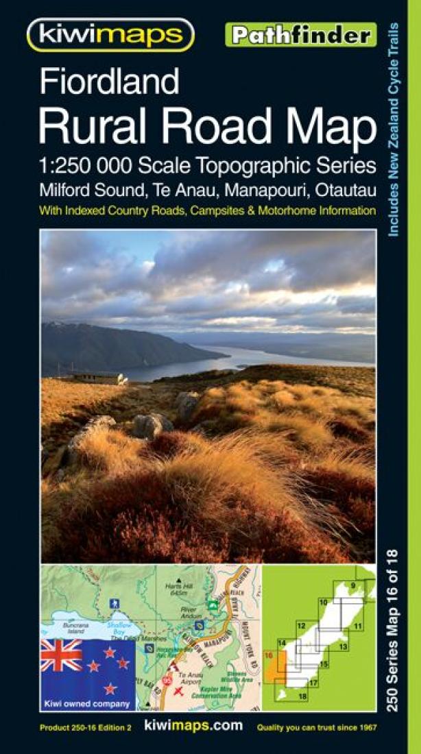 Cover of Fiordland Rural Roads, New Zealand, Topographic Map 