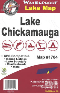 Lake Chickamauga Map by Kingfisher Maps, Inc.