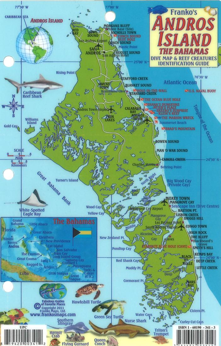 Cover of Bahamas Map & Fish Card, Andros Island