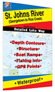St. Johns River (Georgetown to Rice Creek) Fishing Map by Fishing Hot Spots
