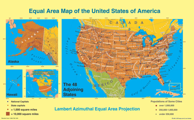 Cover of United States, Equal Area Projection, laminated