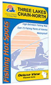 Three Lakes Chain-North (Oneida Co) Fishing Map by Fishing Hot Spots