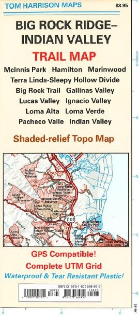 Big Rock Ridge and Indian Valley California Trail Map by Tom Harrison Maps Eastview