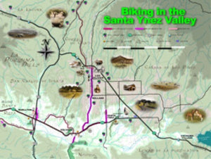 Biking in the Santa Ynez Valley Wall Map