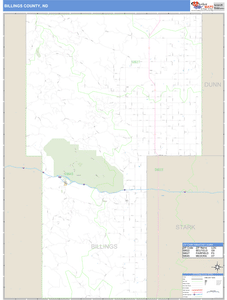 Billings County, North Dakota Zip Code Wall Map