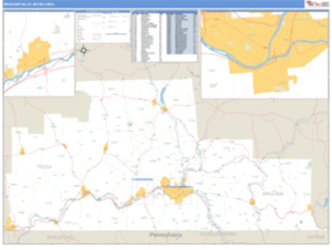 Binghamton, New York Metro Area Wall Map