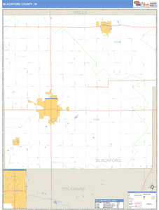 Blackford County, Indiana Zip Code Wall Map